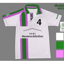 Jeu de Maillots personnalisé - Mod Loire sur Rhone - Pro-Elite Femminine - Sponsor Maçonnerie Bellevilloise - blanc